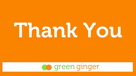 Graphic for Thank You from Green Ginger blog