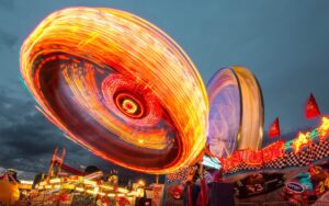 Colourful fairground