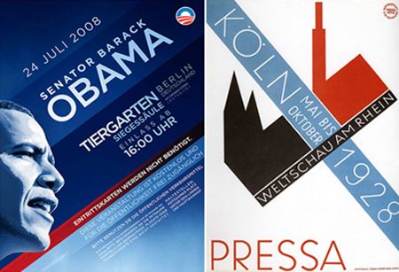 Poster of Senator Obama showing Bauhaus influence