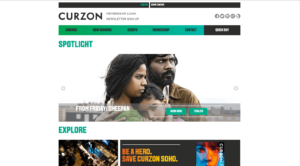 Curzon Cinema desktop version of Curzon Cinema responsive website