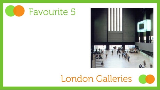 Grpahic for Favourite Five London Galleries blog