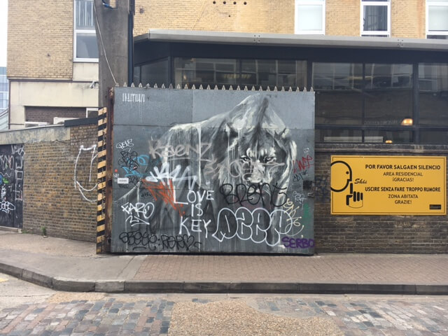Lion on Brick Lane for blog on Shoreditch Street Art