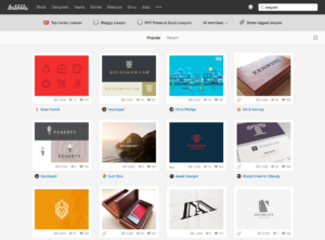 Screenshot of Dribbble for website colours blog