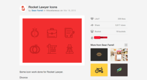 Screenshot of Rocket Lawyers on Dribbble for website colours blog