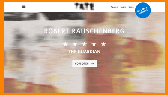 Screenshot of Tate website for Favourite Websites blog