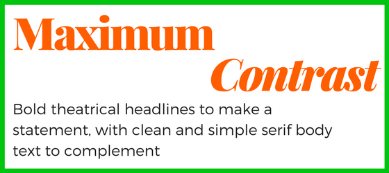 Contrasting font size for blog on choosing typefaces
