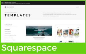 Graphic for Squarespace for blog on Website Builders