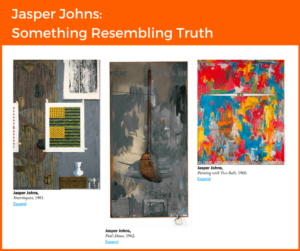 Jasper Johns- Something Resembling Truth - graphic for blog on London exhibitions
