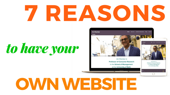 Graphic for blog on 7 reasons to have your own website