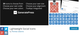Lightweight Social Icons WordPress Plugin screenshot